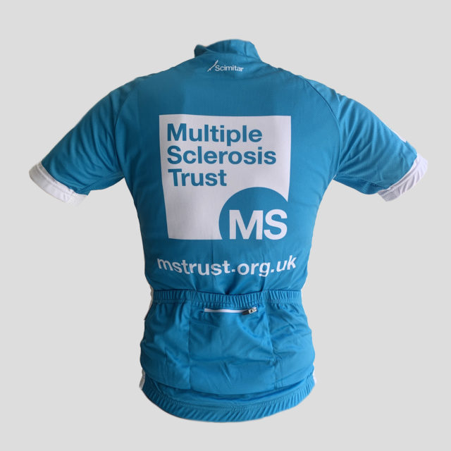 Unisex MS Trust blue cycle t-shirt - back