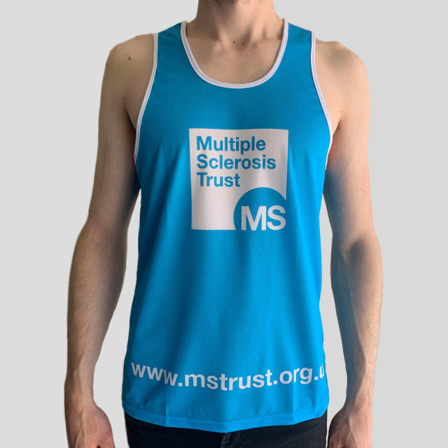 Men's MS Trust blue running vest - front