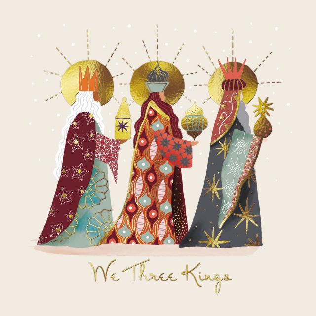 We Three Kings religious scene charity Christmas card